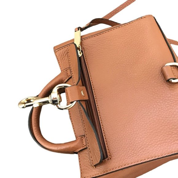 REBECCA MINKOFF Leather Strap MINI Crossbody Dog Clip Handbag Chestnut Brown - Picture 7 of 12